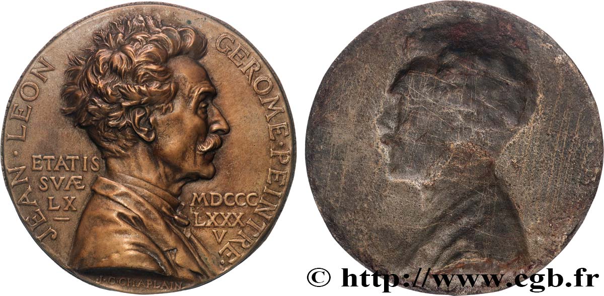 III REPUBLIC Médaille, Jean-Léon Gérôme, tirage uniface XF