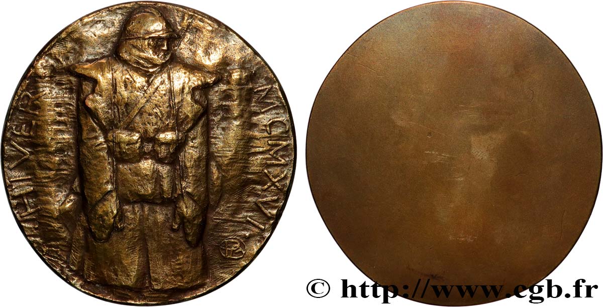 DRITTE FRANZOSISCHE REPUBLIK Médaille, Soldat par Albert Pommier, tirage uniface SS