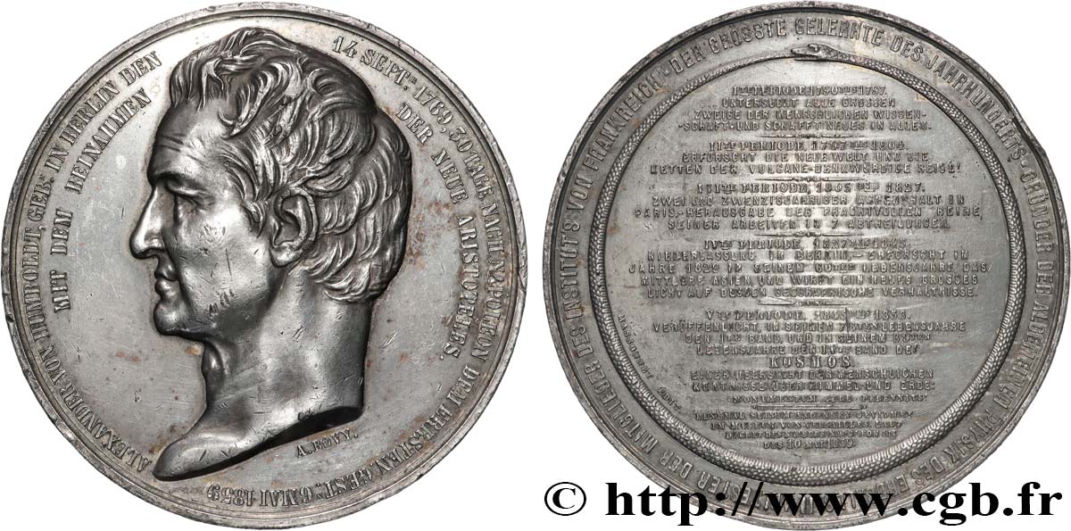SECONDO IMPERO FRANCESE Médaille, Installation de sa statue à Versailles, dédiée par l Institut de France q.BB