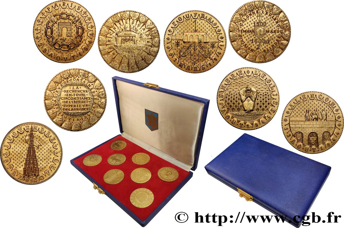 QUINTA REPUBLICA FRANCESA Médaille, Coffret, Serment de Koufra EBC