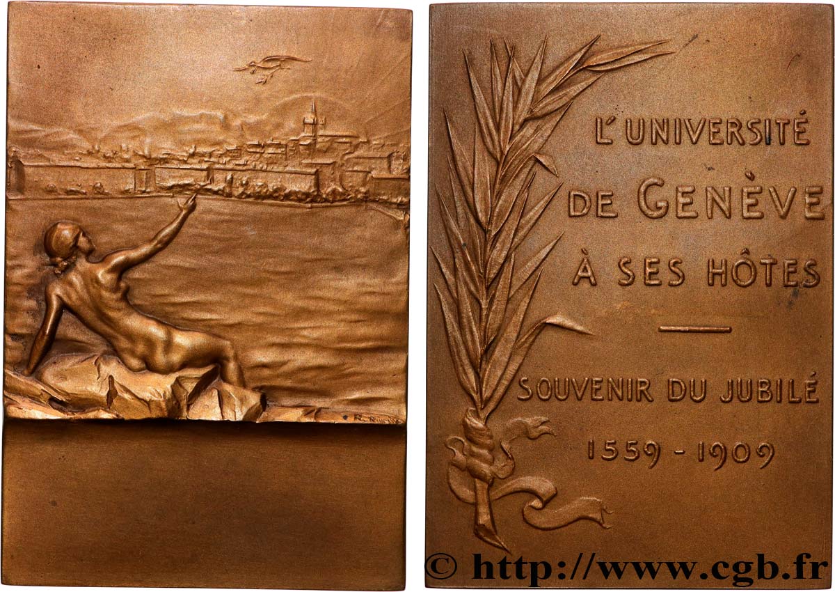 SVIZZERA  Plaquette, 350e anniversaire de l’Université de Genève q.SPL