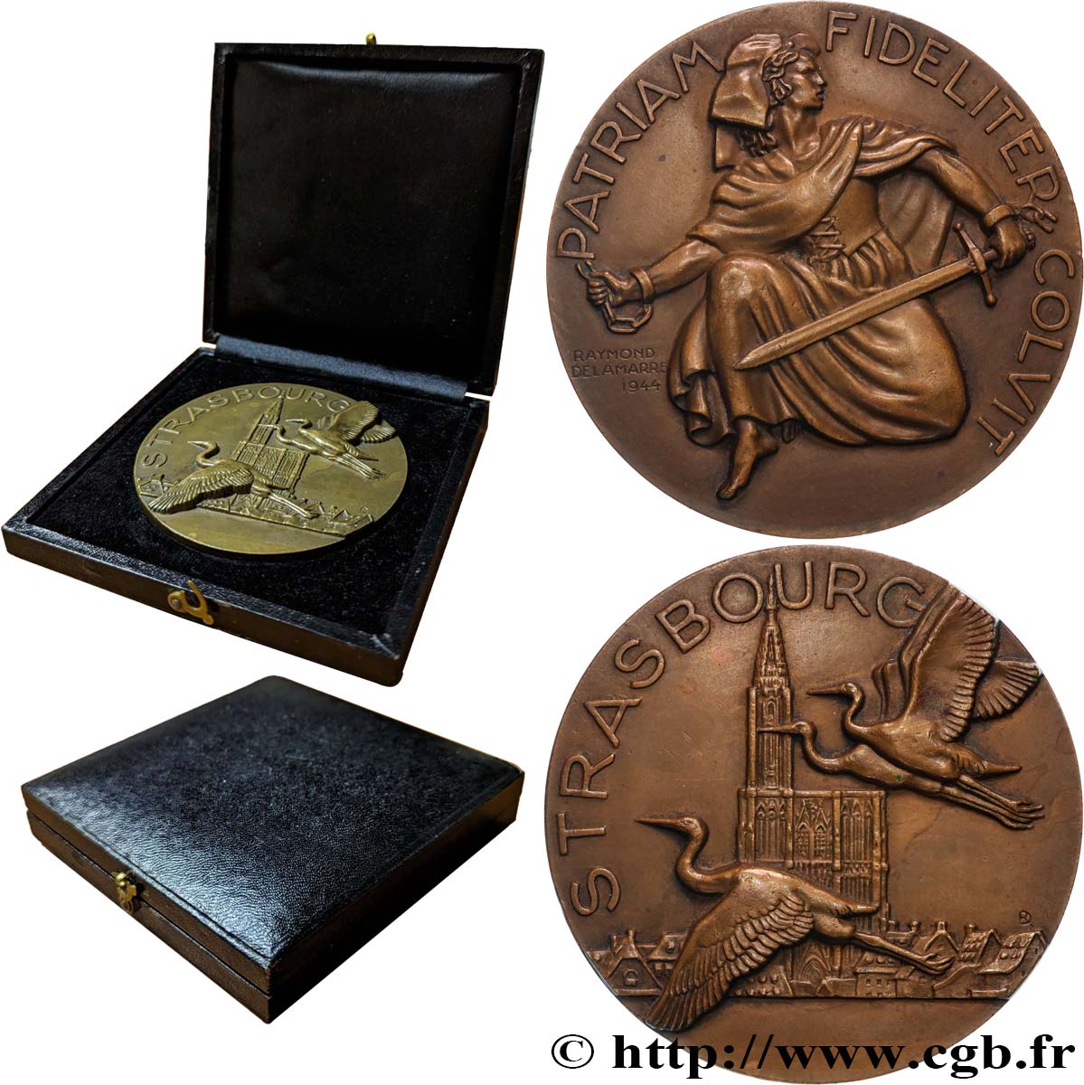 GOUVERNEMENT PROVISOIRE DE LA RÉPUBLIQUE FRANÇAISE Médaille de la ville de Strasbourg - Alsace libérée TTB+