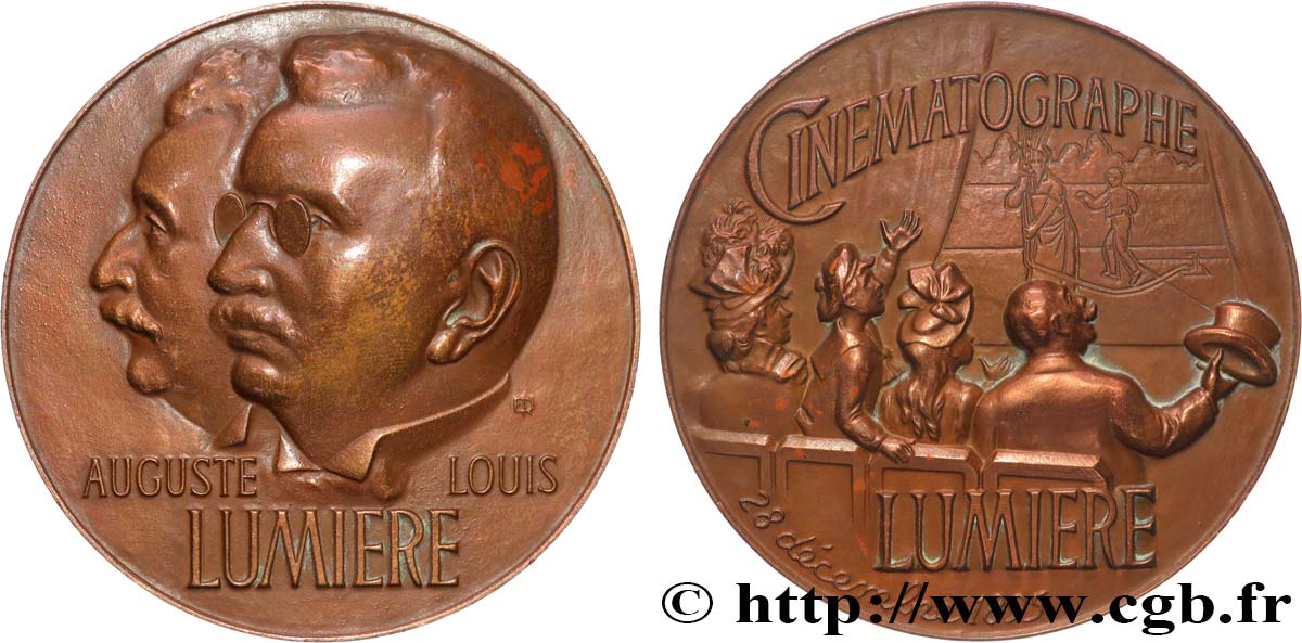 SCIENCES & SCIENTIFIQUES Médaille, Auguste et Louis Lumière, le cinématographe TTB+