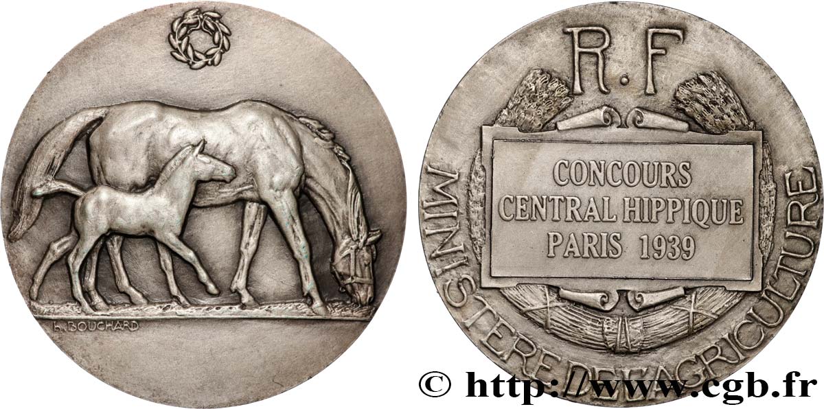 III REPUBLIC Médaille, Concours central hippique AU/AU