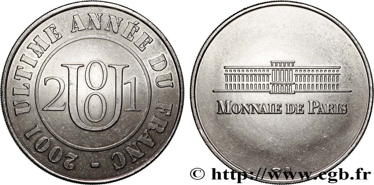 CINQUIÈME RÉPUBLIQUE Médaille, Ultime année du Franc TTB+