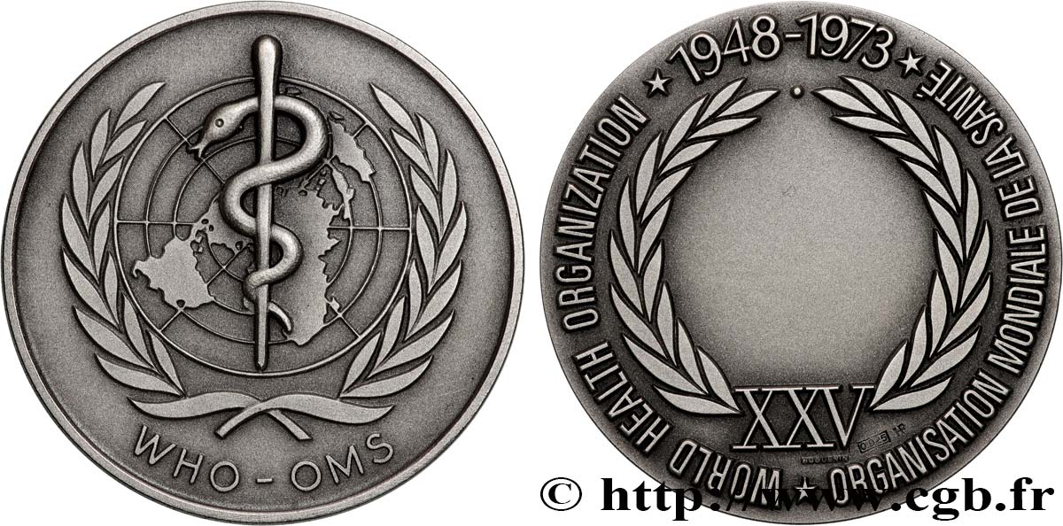 MÉDECINE - SOCIÉTÉS MÉDICALES - MÉDECINS/CHIRURGIENS - ASSISTANCE PUBLIQUE Médaille, Organisation mondiale de la santé SUP
