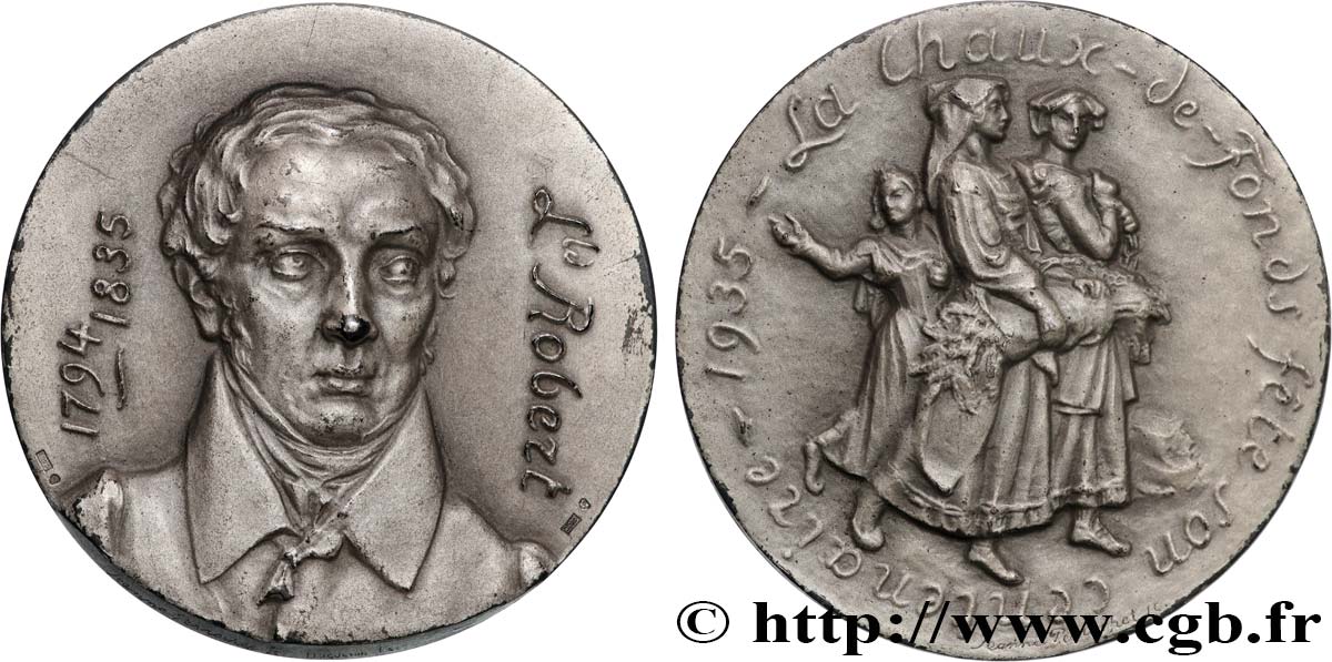 ARTISTES : MUSICIENS, PEINTRES, SCULPTEURS Médaille, Louis Léopold Robert, centenaire de son décès TTB