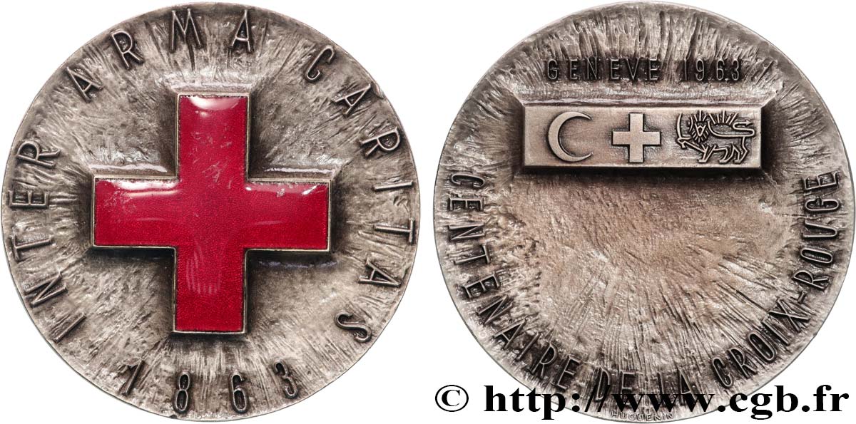 MÉDECINE - SOCIÉTÉS MÉDICALES Médaille, Centenaire de la croix-rouge MBC+