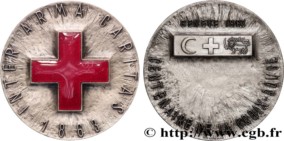 MÉDECINE - SOCIÉTÉS MÉDICALES Médaille, Centenaire de la croix-rouge q.SPL