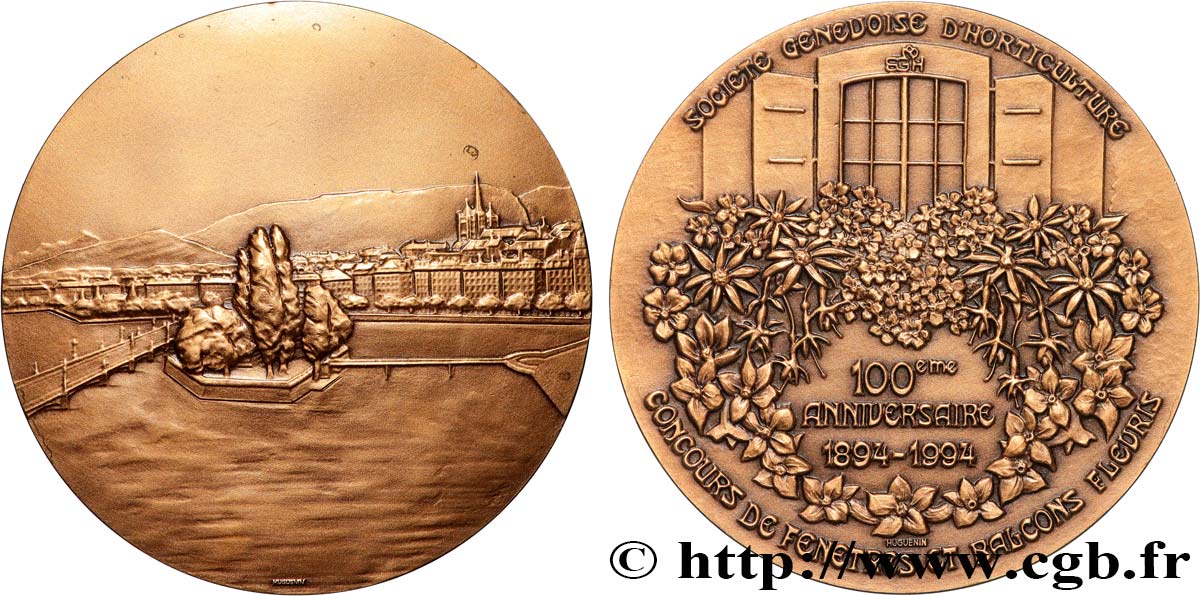SUISSE Médaille, 100e anniversaire de la société genevoise d’horticulture SPL