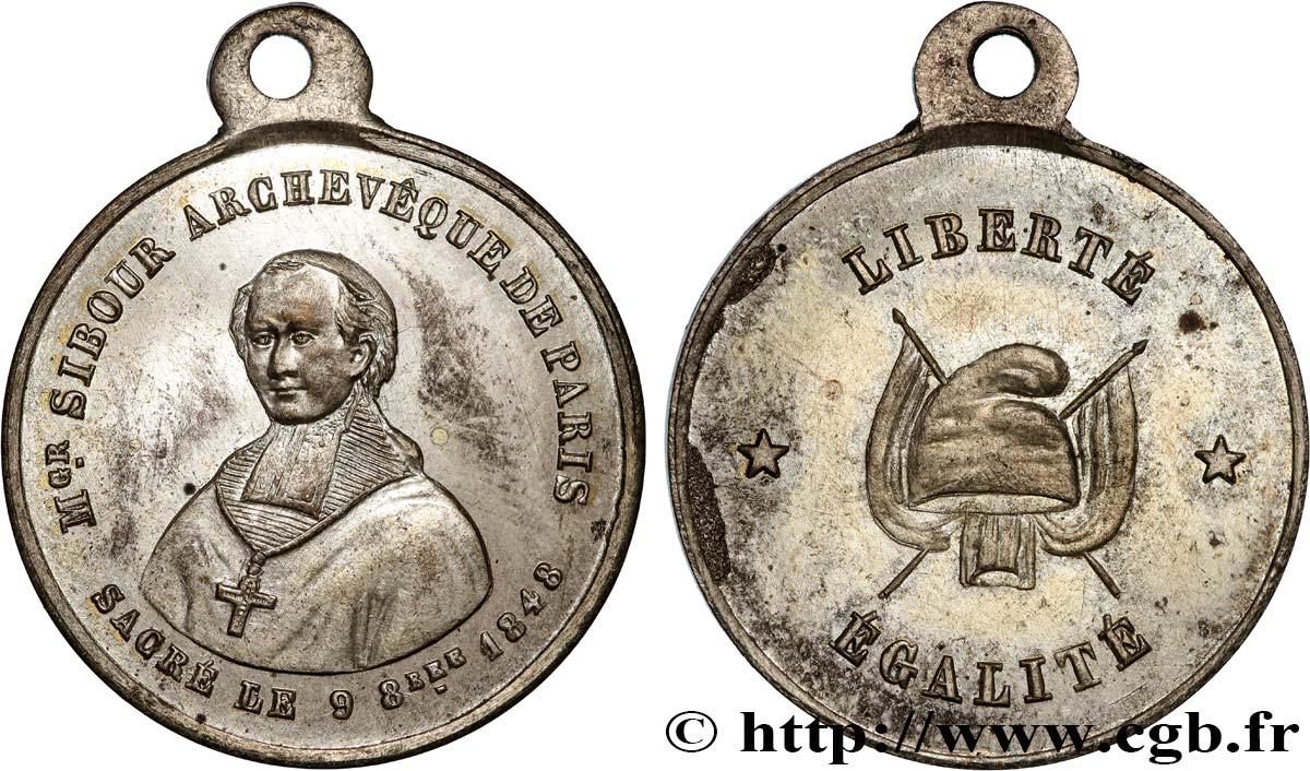 DEUXIÈME RÉPUBLIQUE Médaille, Monseigneur Sibour BB