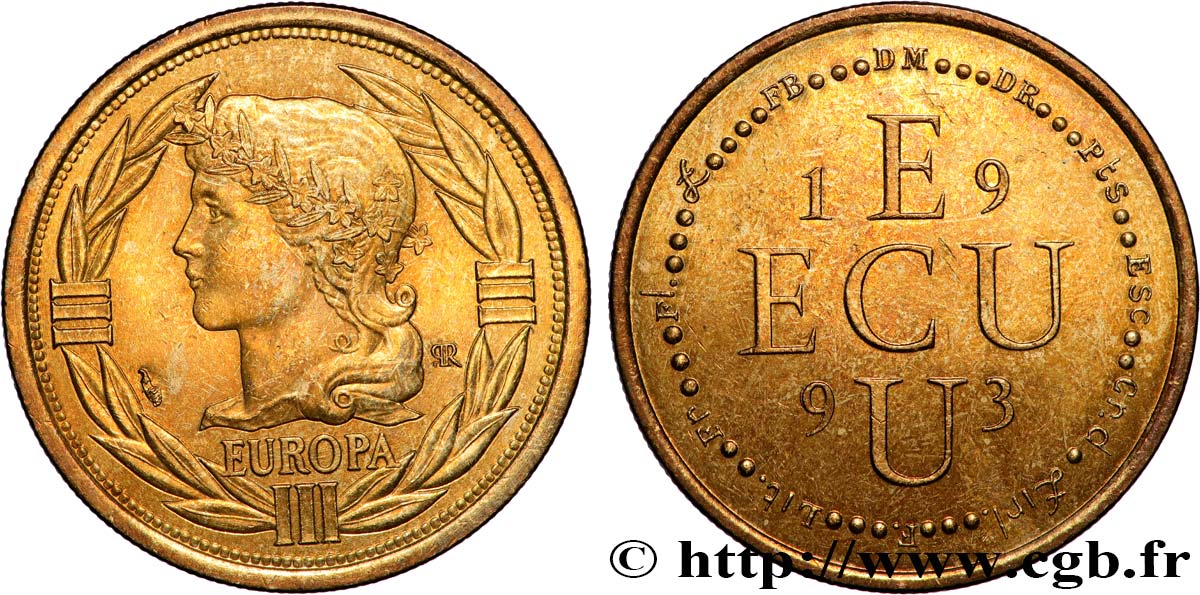 QUINTA REPUBLICA FRANCESA Médaille symbolique, Ecu Europa MBC