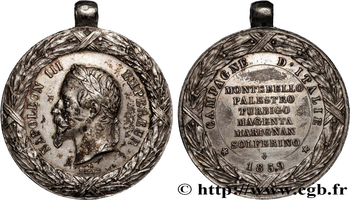 SECONDO IMPERO FRANCESE Médaille de la campagne d’Italie BB