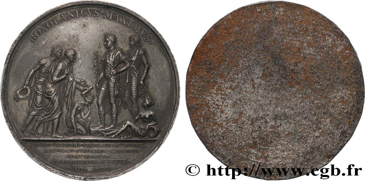 PREMIER EMPIRE Médaille, Députation des maires de Paris à Schoenbrunn - Victoire de Wertingen, tirage uniface de l’avers TTB