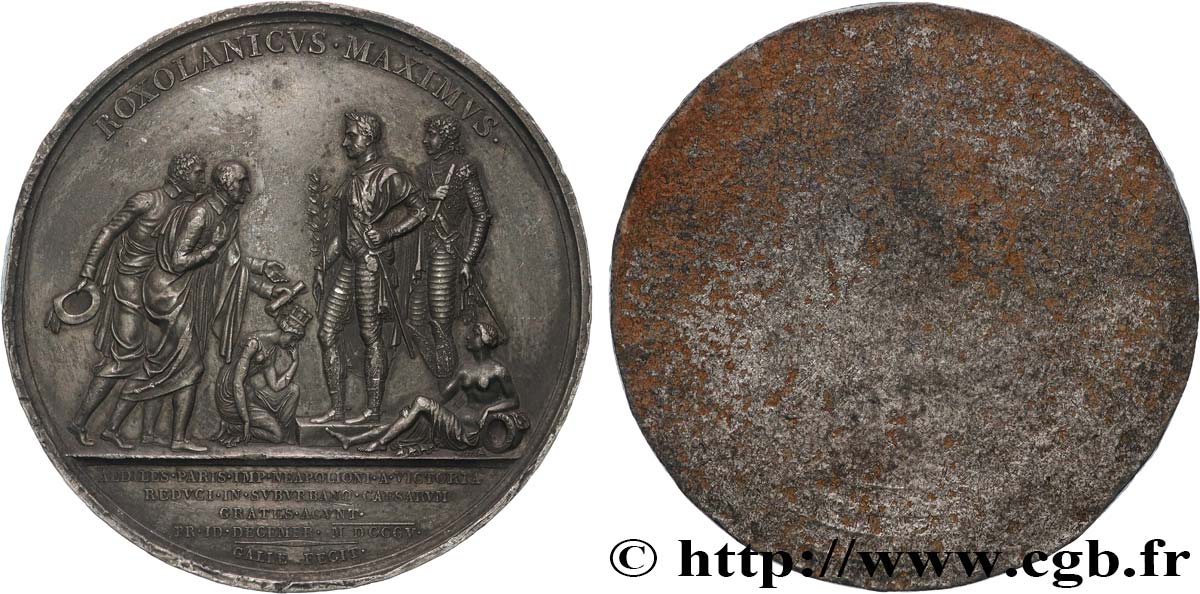 PREMIER EMPIRE / FIRST FRENCH EMPIRE Médaille, Députation des maires de Paris à Schoenbrunn - Victoire de Wertingen, tirage uniface de l’avers XF