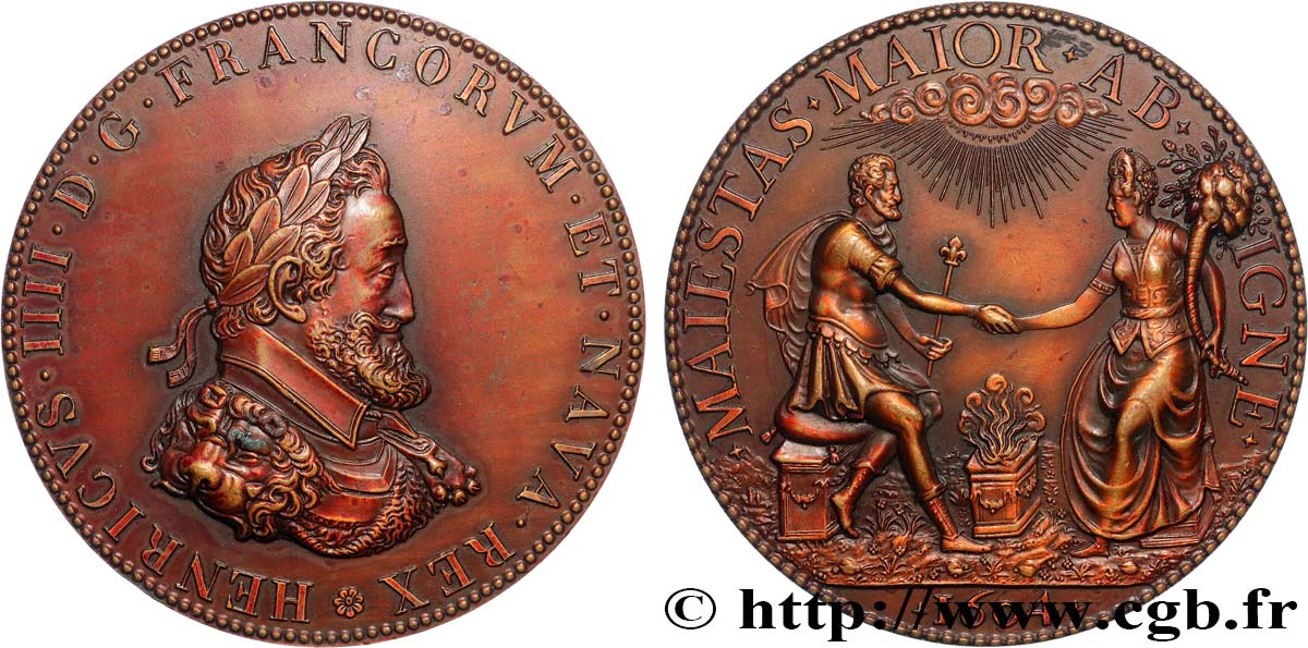 HENRY IV Médaille, Henri IV et Marie de Médicis, refrappe q.SPL