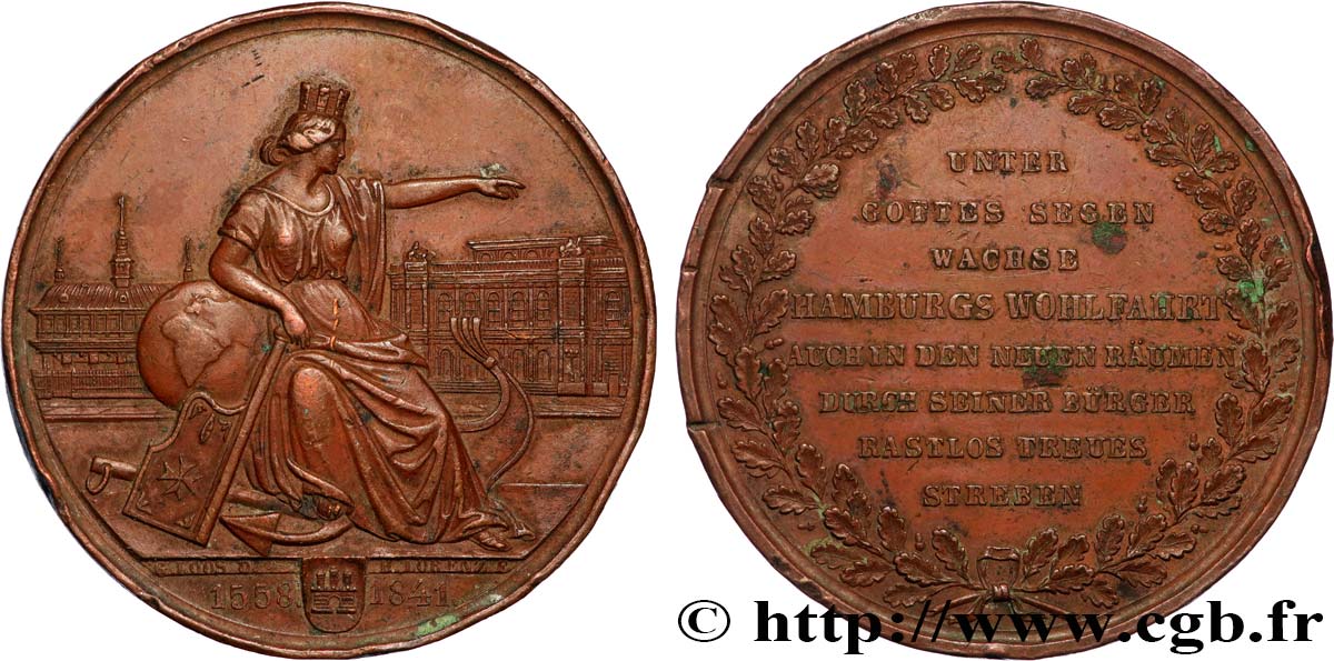 PAíSES BAJOS Médaille, Inauguration de la Hamburg Stock Exchange BC+