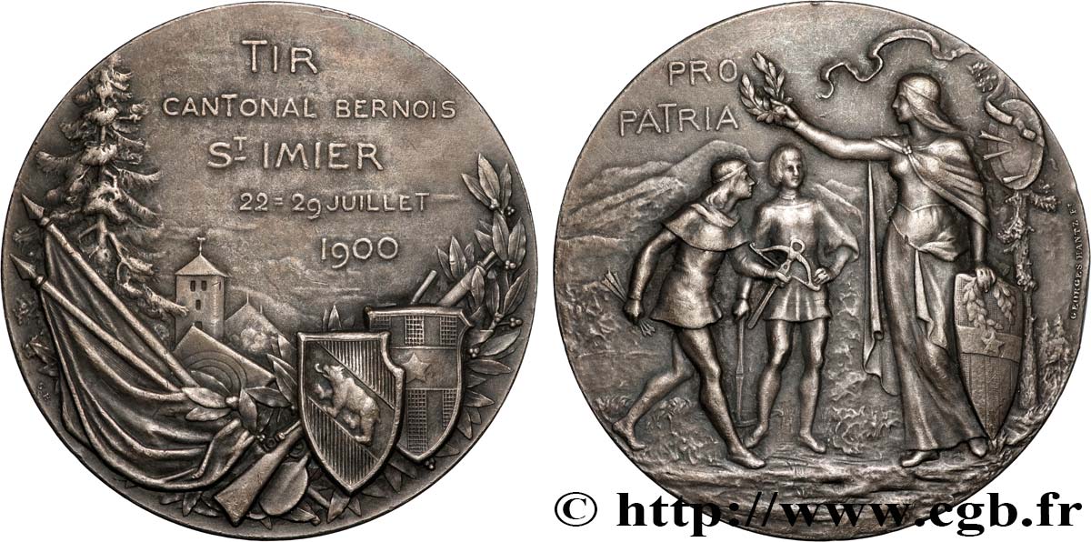 SUISSE - CANTON DE BERNE Médaille PRO PATRIA, Tir cantonal bernois TTB+