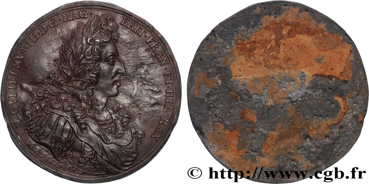 INGHILTERRA - GUGLIELMO III Médaille, Guillaume III, tirage uniface q.SPL