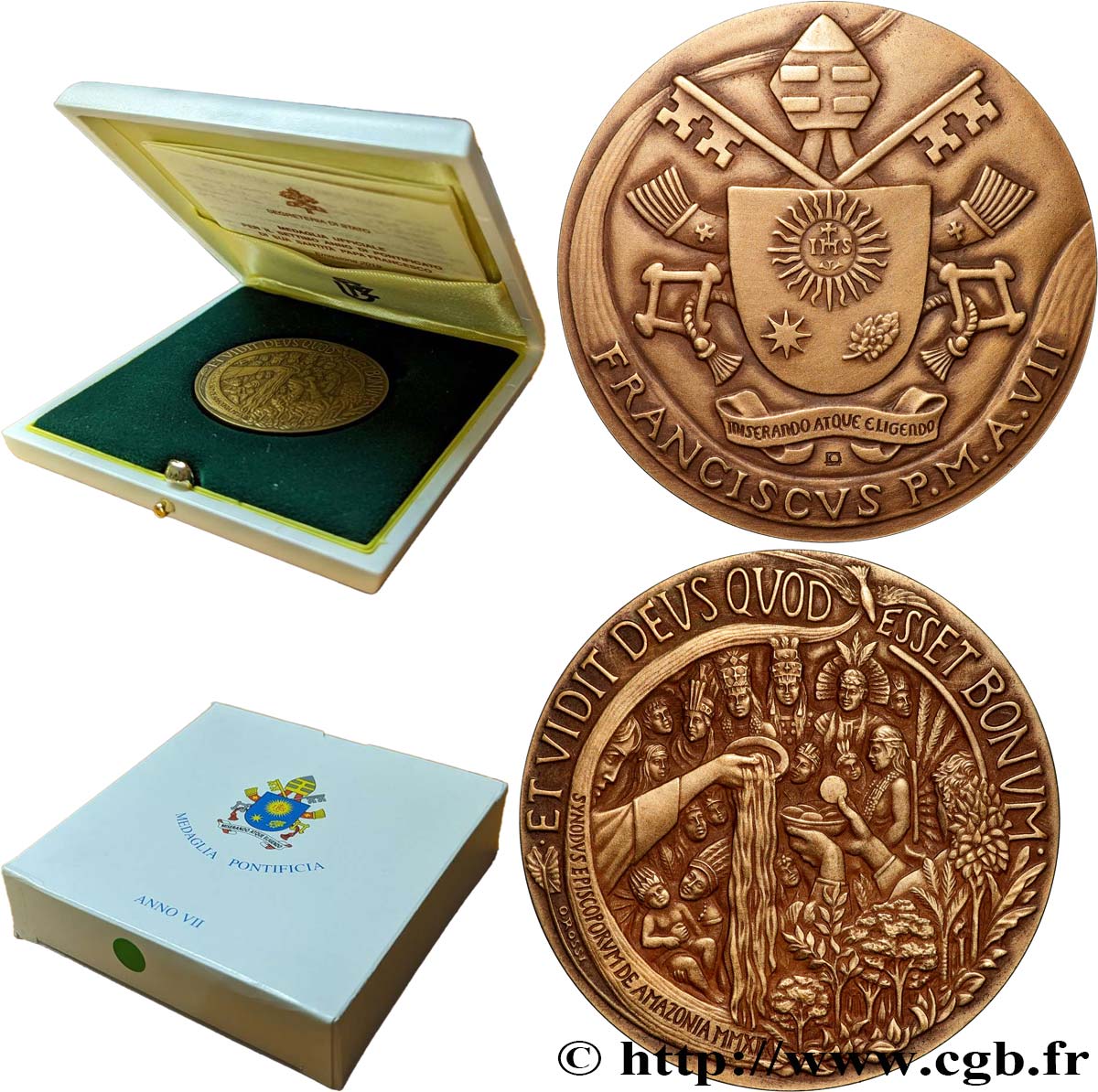 VATICAN AND PAPAL STATES Médaille, 7e année du pontificat du Pape François, Mission d’Amazonie AU