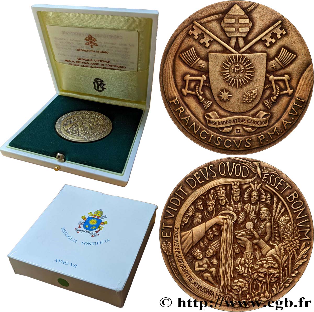 VATICAN AND PAPAL STATES Médaille, 7e année du pontificat du Pape François, Mission d’Amazonie AU
