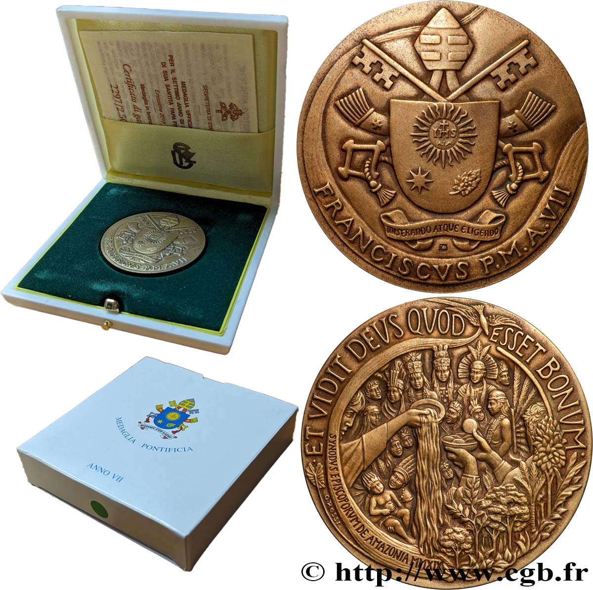 VATIKANSTAAT UND KIRCHENSTAAT Médaille, 7e année du pontificat du Pape François, Mission d’Amazonie VZ