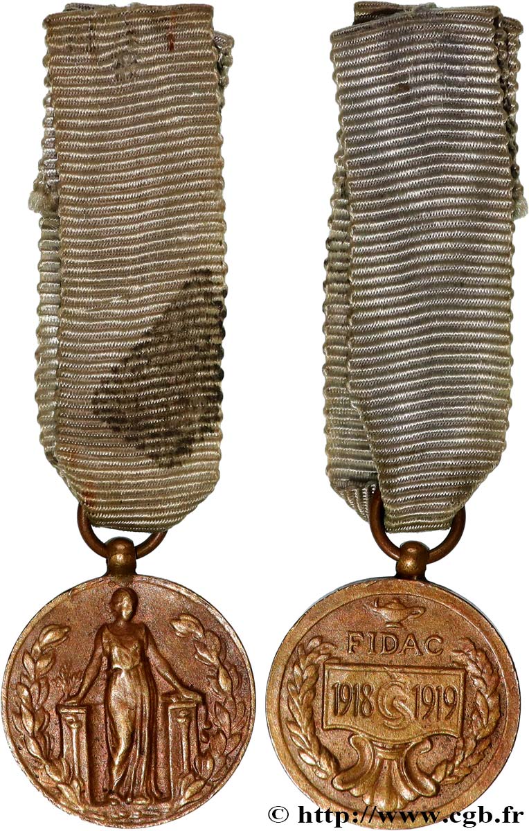 TCHÉCOSLOVAQUIE - RÉPUBLIQUE Médaille, Fédération Interalliée Des Anciens Combattants TTB+