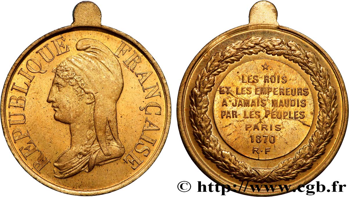 GUERRE DE 1870-1871 Médaille, Malédiction sur les rois et empereurs q.SPL