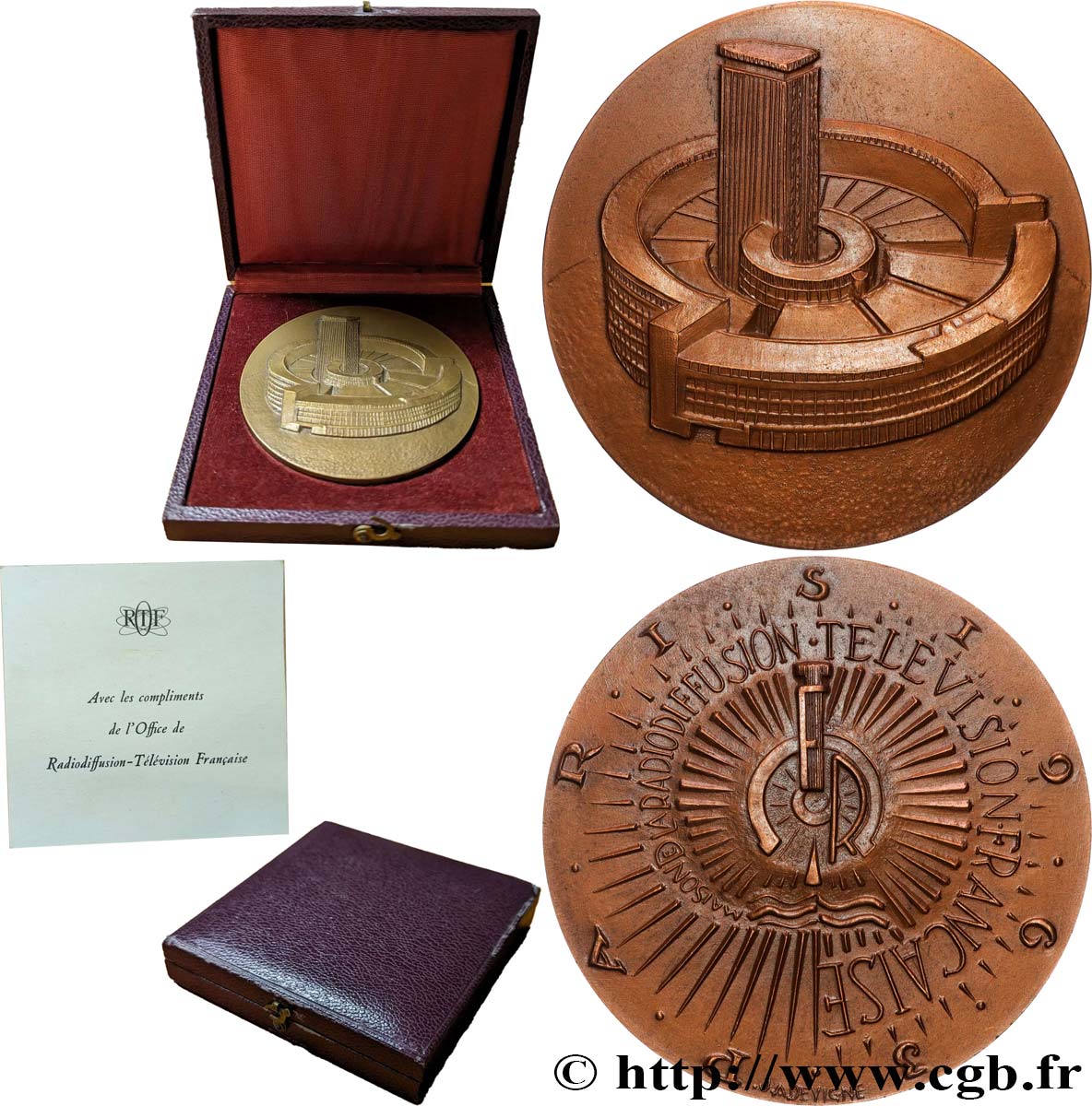 CINQUIÈME RÉPUBLIQUE Médaille, Maison de la Radiodiffusion-Télévision Française SUP