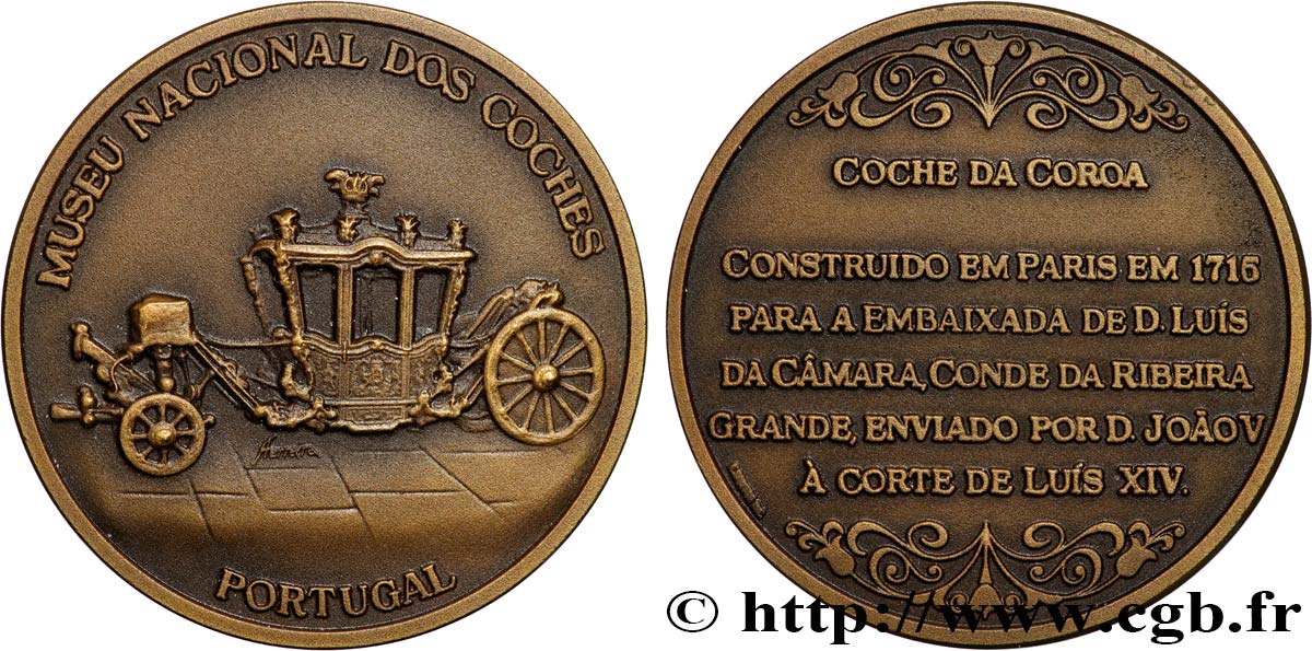 PORTUGAL Médaille, Museu Nacional dos coches AU