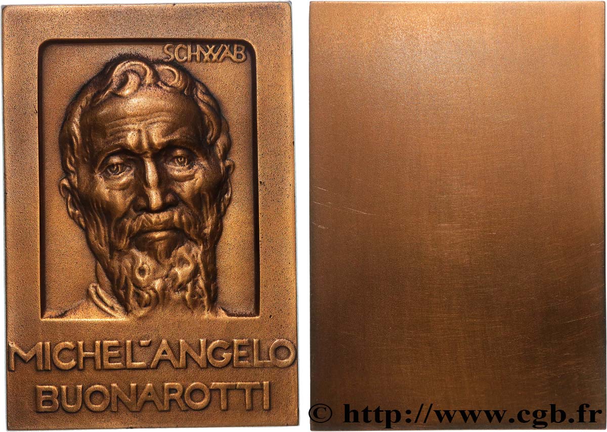 ARTISTS : MUSICIANS, PAINTERS, SCULPTORS Plaquette, Michel-Ange Buonarroti XF