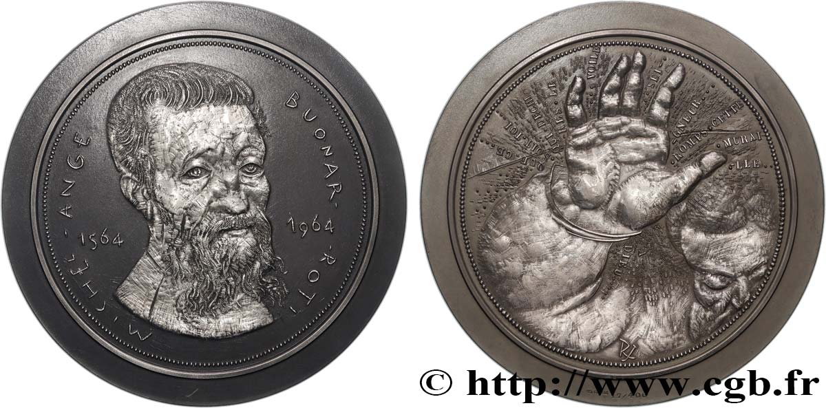 ARTISTS : MUSICIANS, PAINTERS, SCULPTORS Médaille, Michel-Ange Buonarroti, n°17 AU