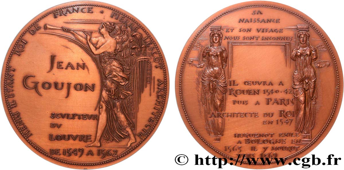 MONUMENTS ET HISTOIRE Médaille, Jean Goujon, sculpteur du Louvre, n°12 SUP