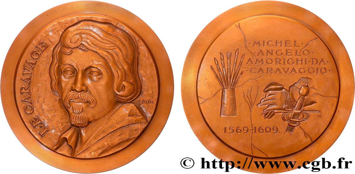 ARTISTES : GRAVEURS, PEINTRES, SCULPTEURS Médaille, Le Caravage, n°7 SUP