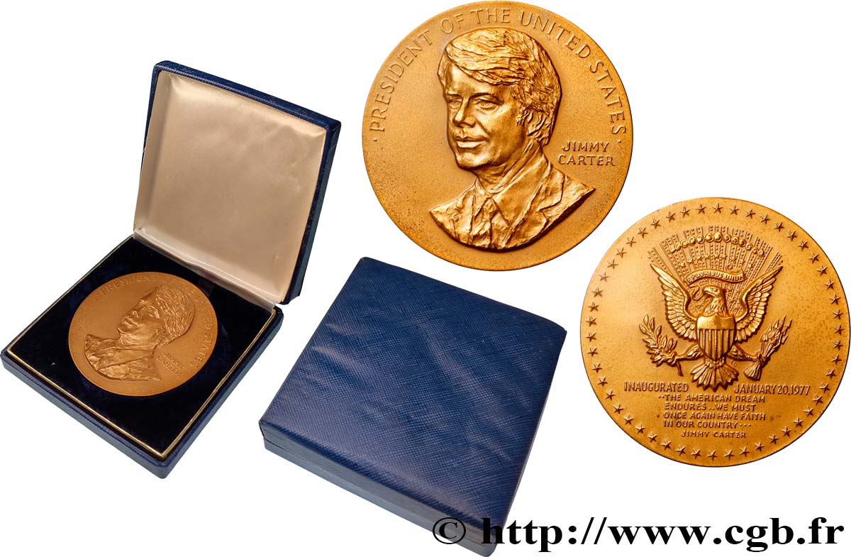 ÉTATS-UNIS D AMÉRIQUE Médaille, Jimmy Carter, Inauguration AU