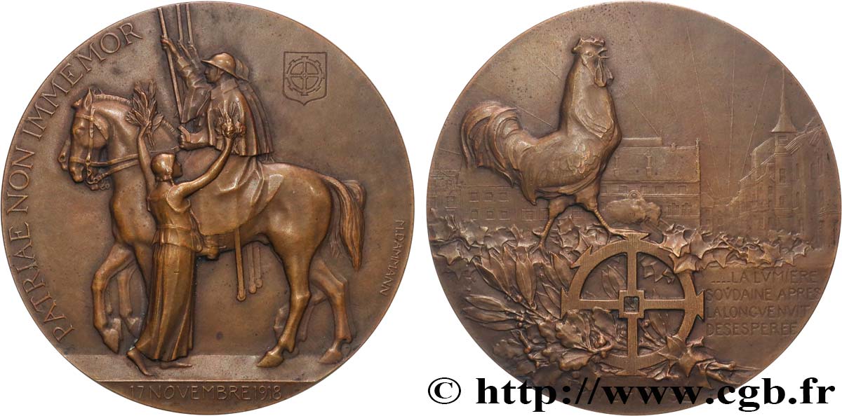 III REPUBLIC Médaille, Patria non Immemor, Retour de Mulhouse AU