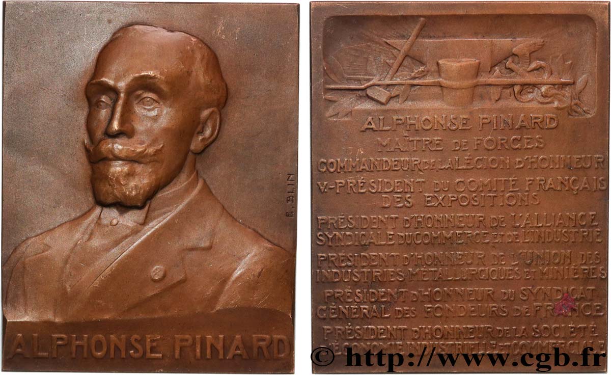 III REPUBLIC Plaquette, Alphonse Pinard AU