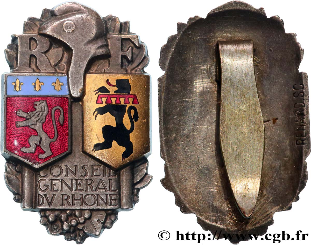 TOWNS AND TOWN HALLS Insigne de fonction, Conseil Général du Rhône XF