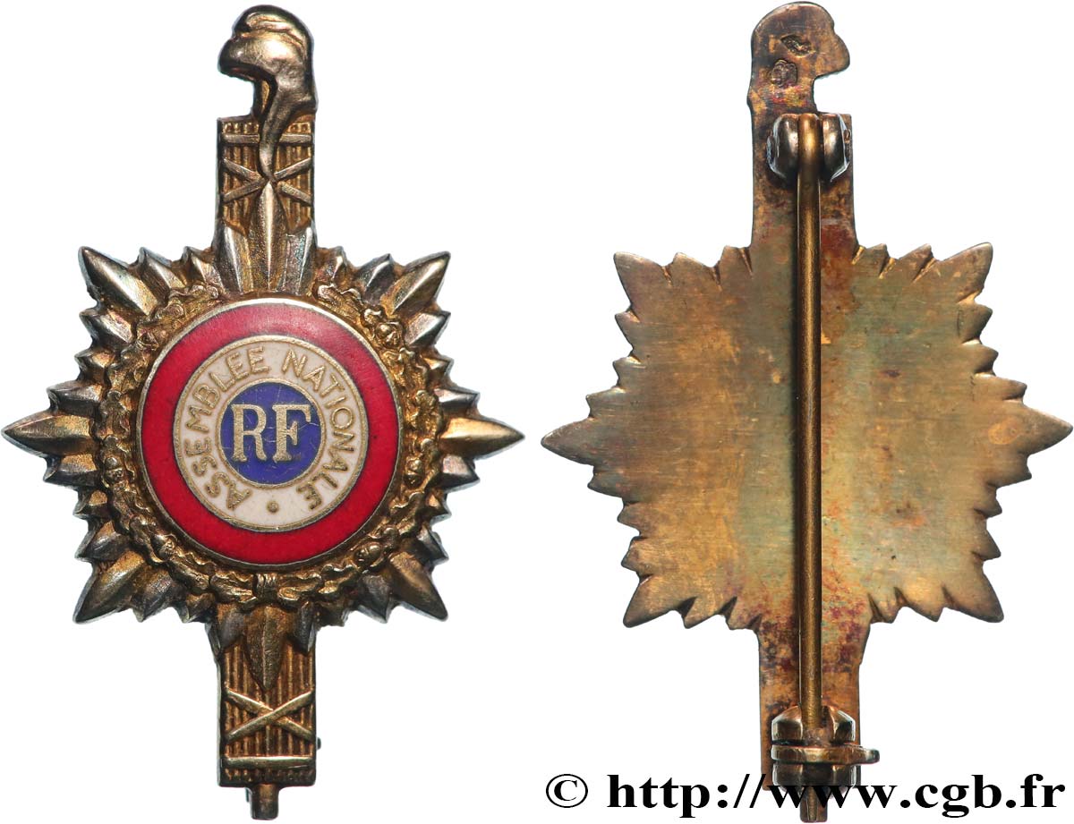 FUNFTE FRANZOSISCHE REPUBLIK Insigne de fonction, Assemblée Nationale, miniature SS