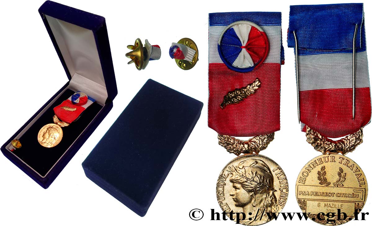 QUINTA REPUBLICA FRANCESA Médaille d’honneur du Travail, PSA PEUGEOT CITROEN EBC