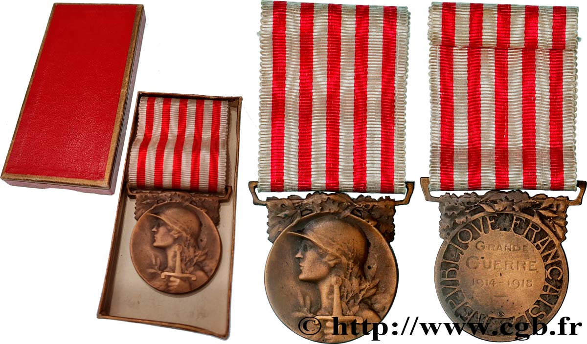 III REPUBLIC Médaille commémorative de la guerre 1914-1918 XF