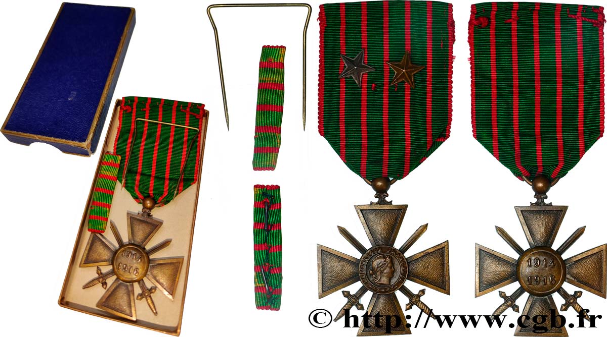 DRITTE FRANZOSISCHE REPUBLIK Croix de guerre, 1914-1916 SS