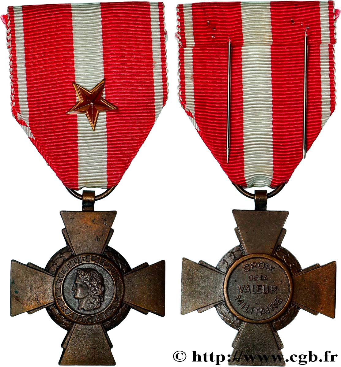 CUARTA REPUBLICA FRANCESA Médaille, Croix de la valeur militaire MBC