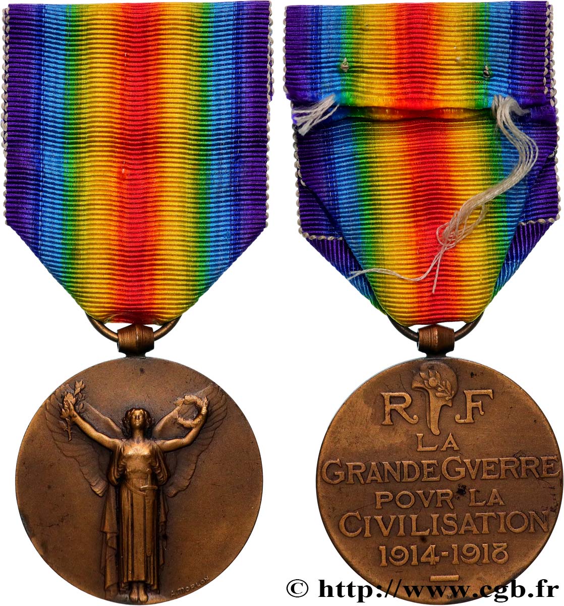 III REPUBLIC Médaille commémorative interalliée de la Victoire, Grande Guerre 1914-1918 XF