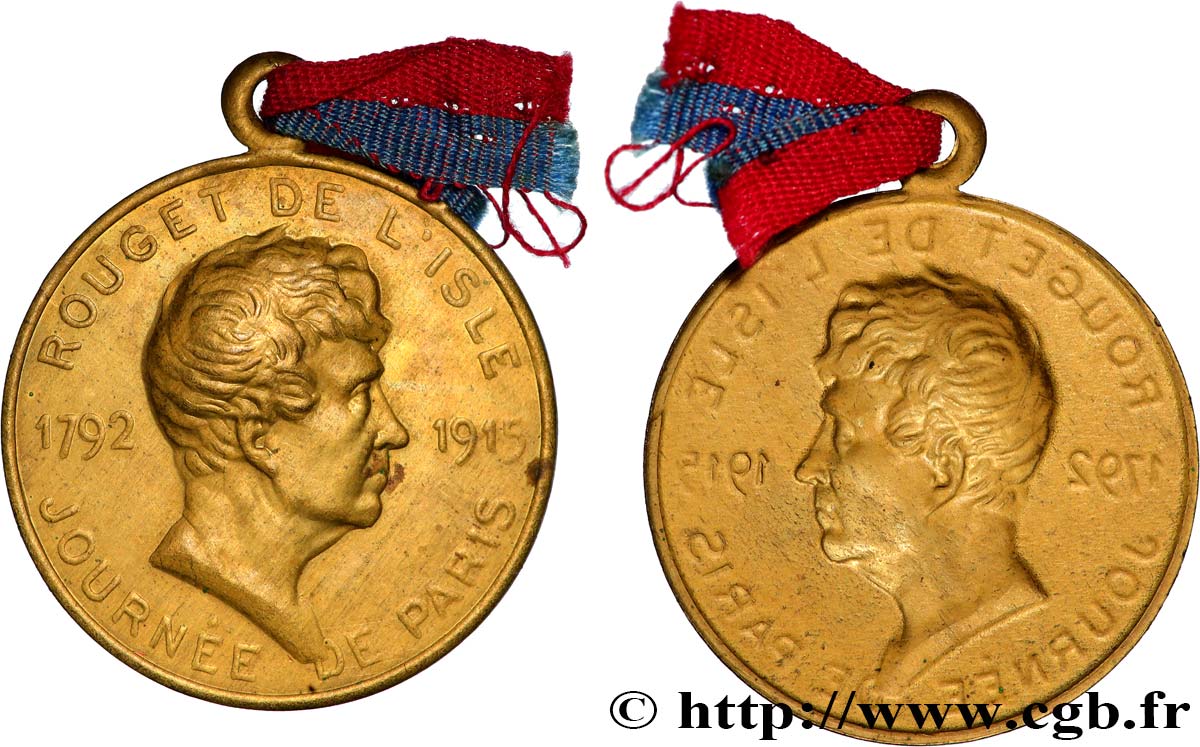 TROISIÈME RÉPUBLIQUE Médaille bractéate, Rouget de l’Isle TTB+