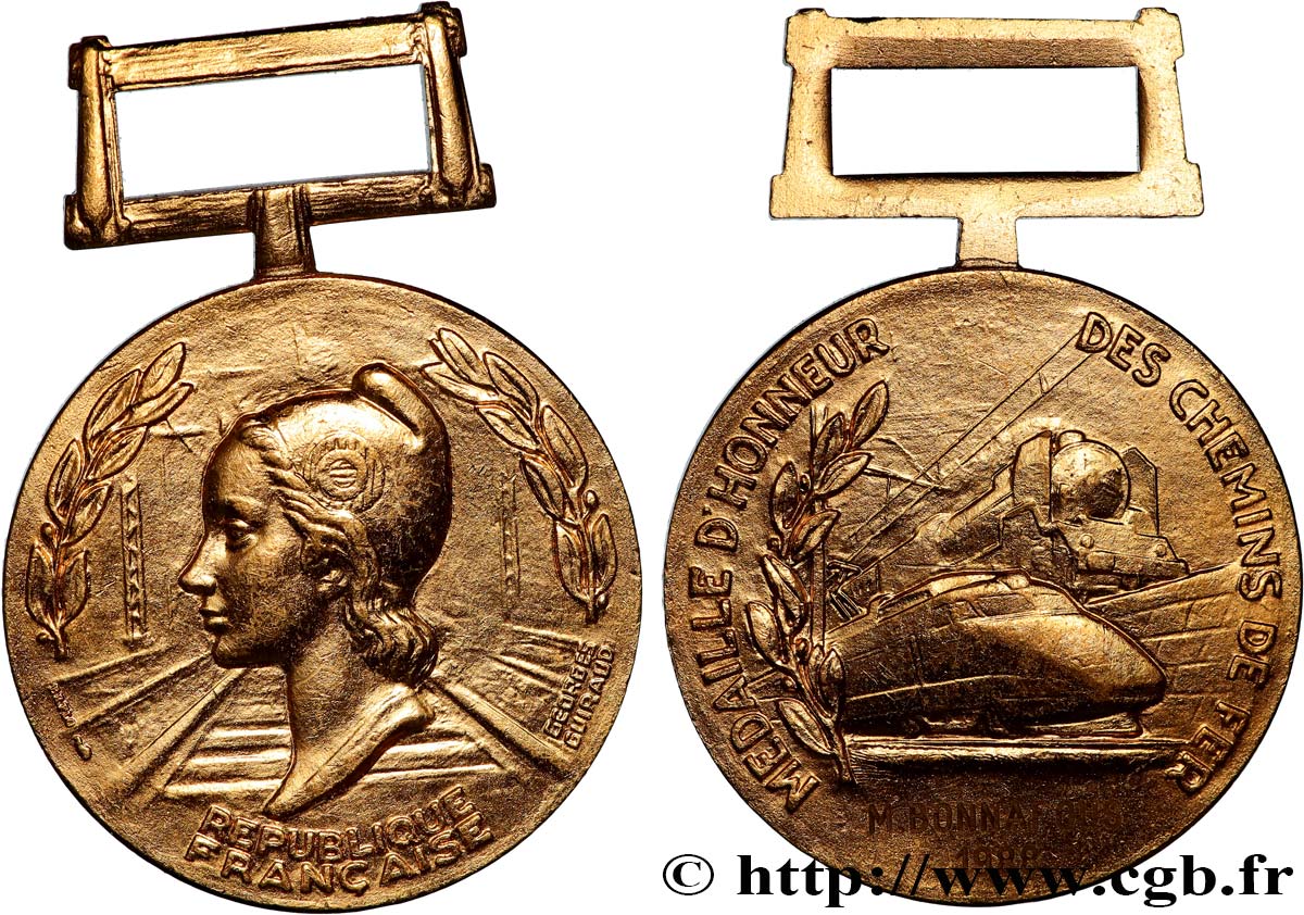 QUINTA REPUBLICA FRANCESA Médaille d’honneur des Chemins de Fer MBC