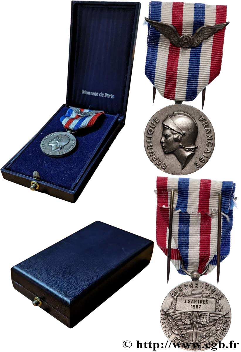 CINQUIÈME RÉPUBLIQUE Médaille d’honneur, Aéronautique TTB+