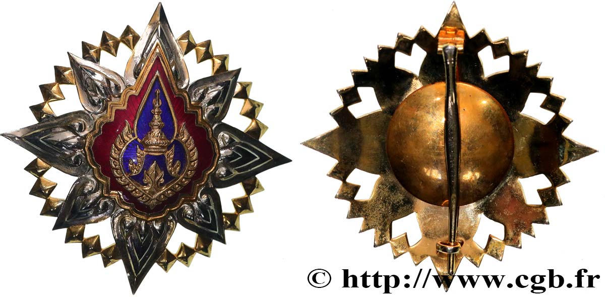 THAÏLANDE Plaque, Ordre de la couronne de Thaïlande TTB+