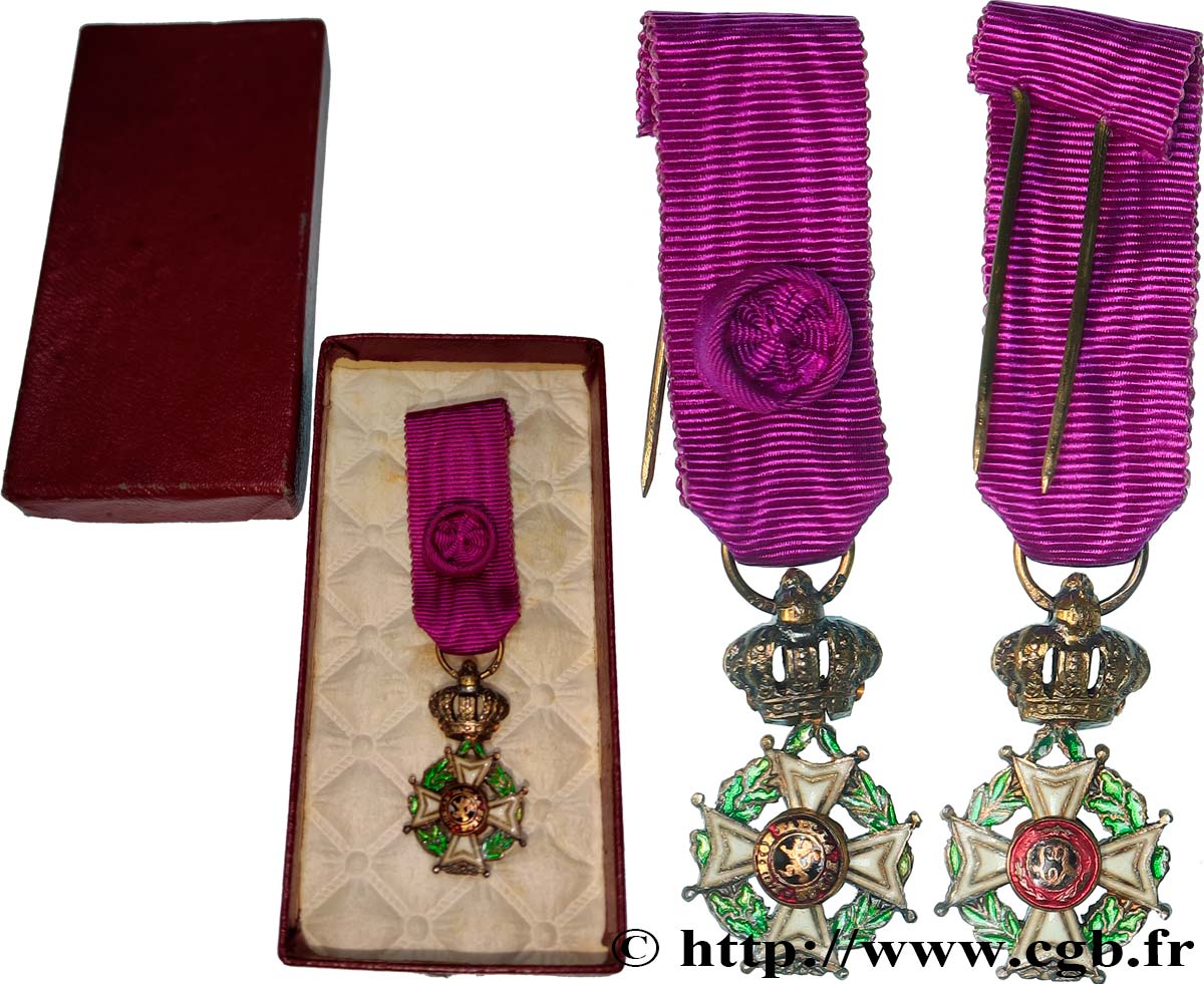 BELGIQUE - ROYAUME DE BELGIQUE - LÉOPOLD II Médaille, Ordre de Léopold II, Officier, miniature AU