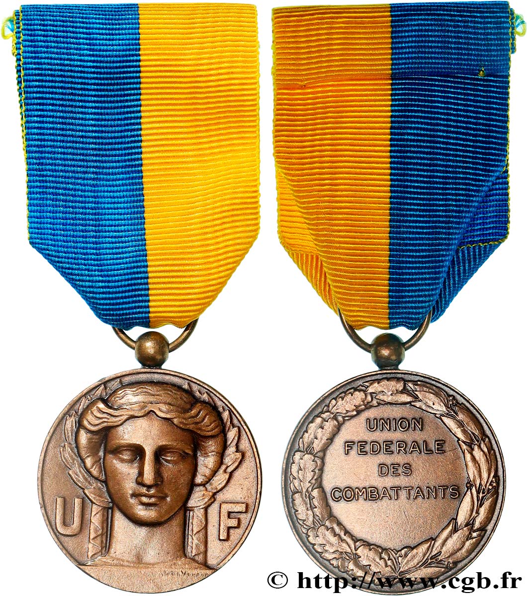 FUNFTE FRANZOSISCHE REPUBLIK Médaille, Union fédérale des combattants fVZ